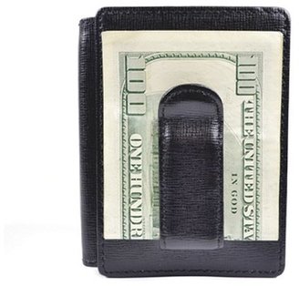 Royce Leather Slim Luxury  Saffiano Money Clip Card Case Wallet, Black