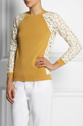 Moschino Cheap & Chic Moschino Cheap and Chic Lace and ribbed-knit sweater