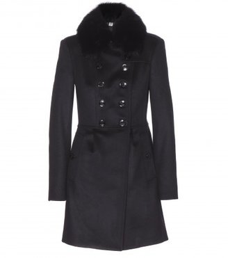 Burberry Sandbeck Wool And Cashmere-blend Coat With Detachable Fox Fur Collar