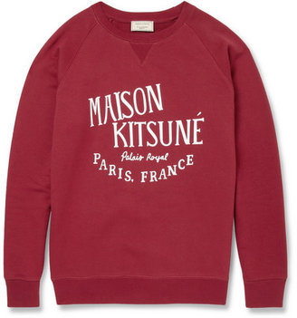 Kitsune Maison Printed Loopback Cotton-Jersey Sweatshirt