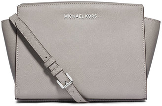 MICHAEL Michael Kors Selma Medium Messenger Bag, Pearl Gray