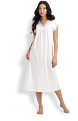 Hanro Cap-Sleeve Long Gown