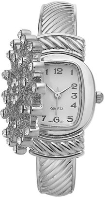 Charter Club Silver-Tone Crystal Snowflake Case Cover Bracelet Watch 33mm 224080SFLK