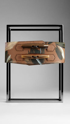 Burberry Hand-Painted Grainy Leather Waist Belt