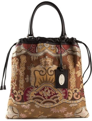 Etro embroidered drawstring shoppper bag