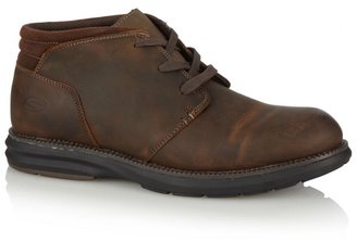 Skechers Brown leather mid top lace up boots