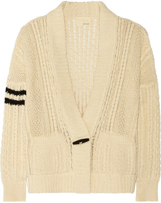 Band Of Outsiders Cable-knit cotton and linen-blend cardigan