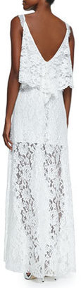 Alexis Blake Floral-Lace Sleeveless Gown