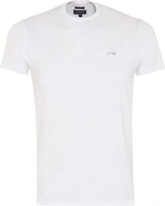 Armani Jeans Mens T-Shirt Regular Fit White Logo Tee