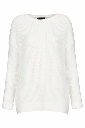 Topshop Chunky knitted jumper with ribbed detail at cuffs and hem. 100% cotton. machine washable.