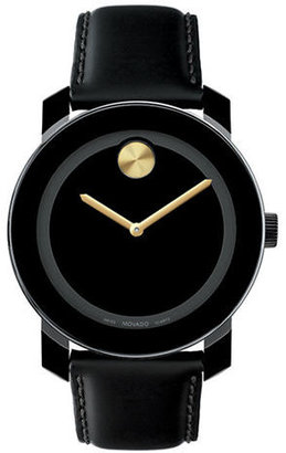 Movado Bold Men's Black and Gold Watch