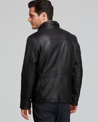 HUGO BOSS Neldo Waxy Leather Jacket