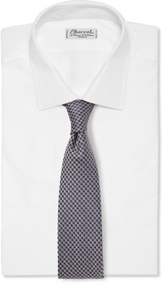 Charvet Houndstooth Silk and Wool-Blend Tie
