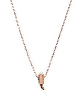 Maria Francesca Pepe Horn And Pearl Necklace - Rose gold