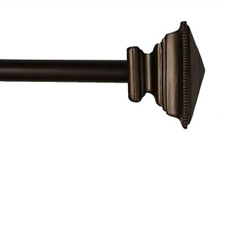 Kashi Home Carlyle Poly Resin Curtain Rod and Finials Black 66-120\"