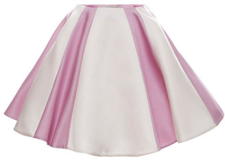 Gardenia Esme Vie White And Lavender Pink Stripe Soleil Mini Skirt