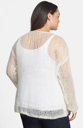Eileen Fisher Hand Knit Mohair Blend Scoop Neck Sweater (Plus Size)
