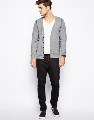 Izzue Cardigan With Chambray Panel