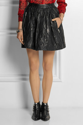Preen Line Iris quilted leather mini skirt