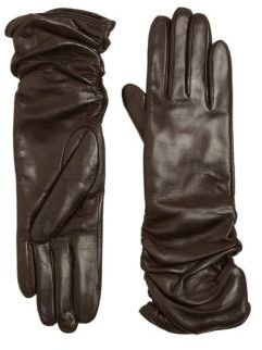 Saks Fifth Avenue Ruched Leather Gloves
