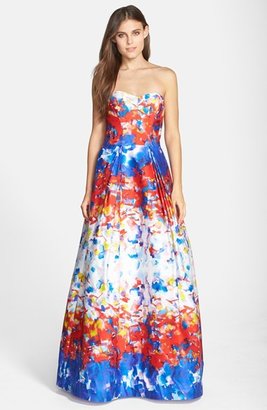 Milly 'Ava' Print Stretch Sateen Gown