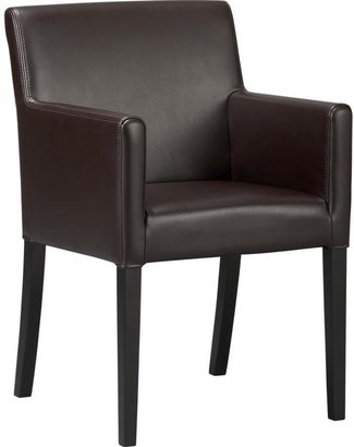 Crate & Barrel Lowe Chocolate Leather Arm Chair