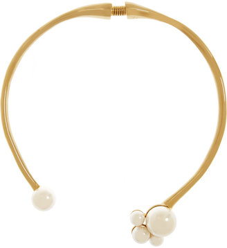 Kenneth Jay Lane Gold-plated faux pearl collar necklace