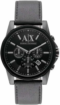 Armani Exchange Black Silicone Strap Chronograph Mens Watch