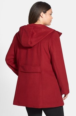 Gallery Hooded Wool Blend Coat (Plus Size)