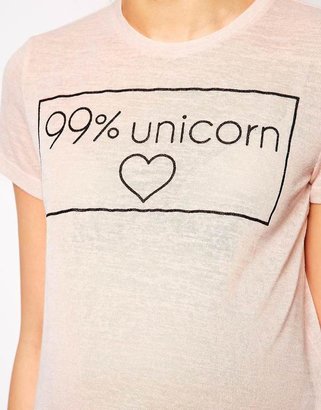 ASOS Maternity T-Shirt in Texture with 99% Unicorn Print