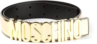 Moschino logo plaque belt