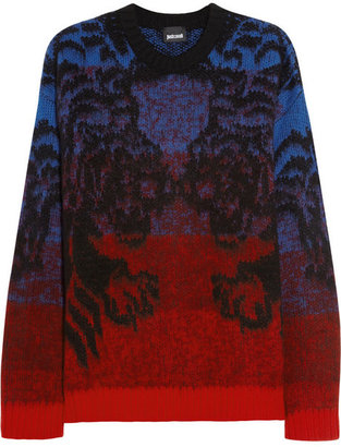 Just Cavalli Tiger intarsia wool-blend sweater
