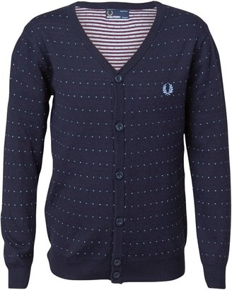 Fred Perry Junior Micro V-Dot Cardigan Navy