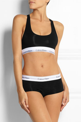 Calvin Klein Underwear Modern racer-back stretch cotton-blend soft-cup bra