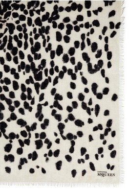Nobrand Big skull leopard print cashmere-silk scarf