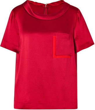 Marc by Marc Jacobs Silk Top in Cabernet Red
