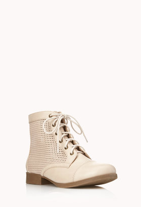 Forever 21 Perforated Combat Boots