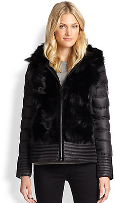 Dawn Levy Tocca Fur-Panel Puffer