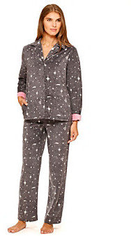Cuddl Duds Fleece Notch Collar Pajama Set-Celestial