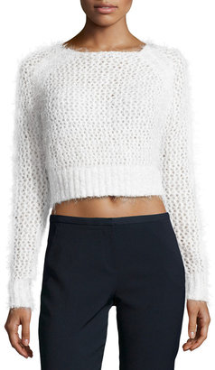Dex Knit Cropped Sweater, Ivory