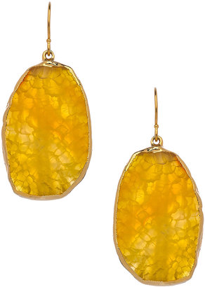 Janna Conner Designs Gold Kele Yellow Fire Agate Earrings