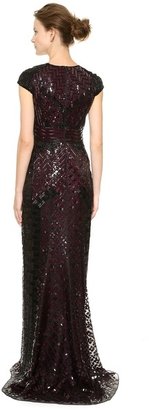 J. Mendel Short Sleeve Embroidered Gown