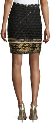 Donna Karan Ricrac Embroidered Skirt