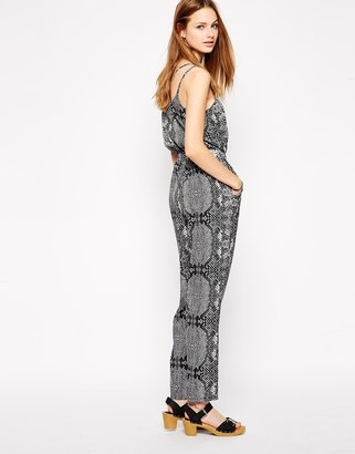 Influence Snake Print Jumpsuit With Strappy Back