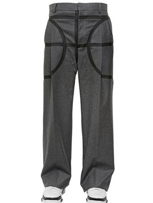 Givenchy Wide Leg Wool Flannel Trousers