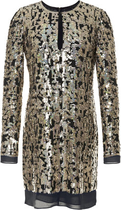 Derek Lam 10 Crosby Silk Sequin-Embellished Shift Dress