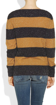 Band Of Outsiders Tinsel-textured striped sweater