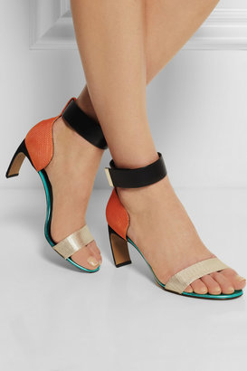 Nicholas Kirkwood Color-block woven, suede and leather sandals