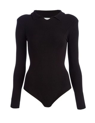 Body Editions Black Collared Knit Body