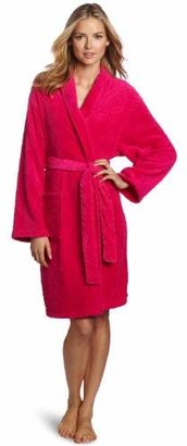 Seven Apparel Hotel Spa Collection Herringbone Textured Plush Robe, Bright Fuschia Pink